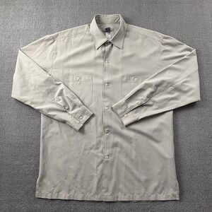 Zegna Shirt Size Large Gray Button Up Long Sleeve Casual Men's Made in Italy
